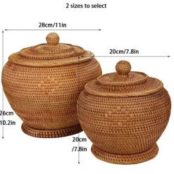 Rattan-Teedose – Aufbewahrungsbox für grünen Puer-Tee für Kung-Fu-Tee