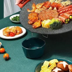 Rauchfreier Elektrogrill mit Antihaftplatte