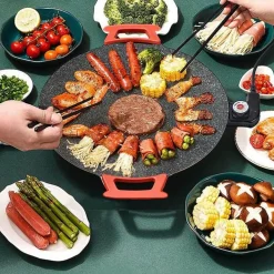 Rauchfreier Elektrogrill mit Antihaftplatte