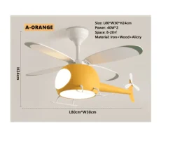 RC Hubschrauber Deckenleuchte - Kinder Traumhafte Ventilatorlampe