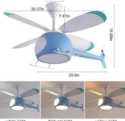 RC Hubschrauber Deckenleuchte - Kinder Traumhafte Ventilatorlampe