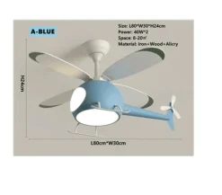RC Hubschrauber Deckenleuchte - Kinder Traumhafte Ventilatorlampe