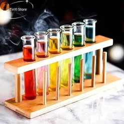 Reagenzglas-Cocktailglas-Set – 6-teiliger Rack-Shot-Halter