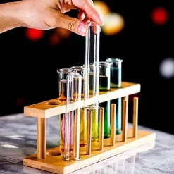 Reagenzglas-Cocktailglas-Set – 6-teiliger Rack-Shot-Halter