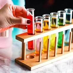 Reagenzglas-Cocktailglas-Set – 6-teiliger Rack-Shot-Halter