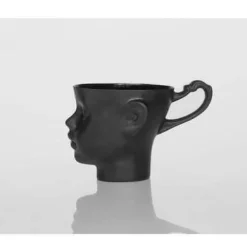 Realistische Keramik-Gesichtsbecher – Elegantes Kaffeetassen-Set