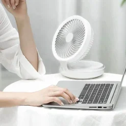Rechargeable Foldable Wireless Fan Night Lamp