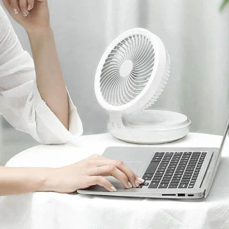Rechargeable Foldable Wireless Fan Night Lamp