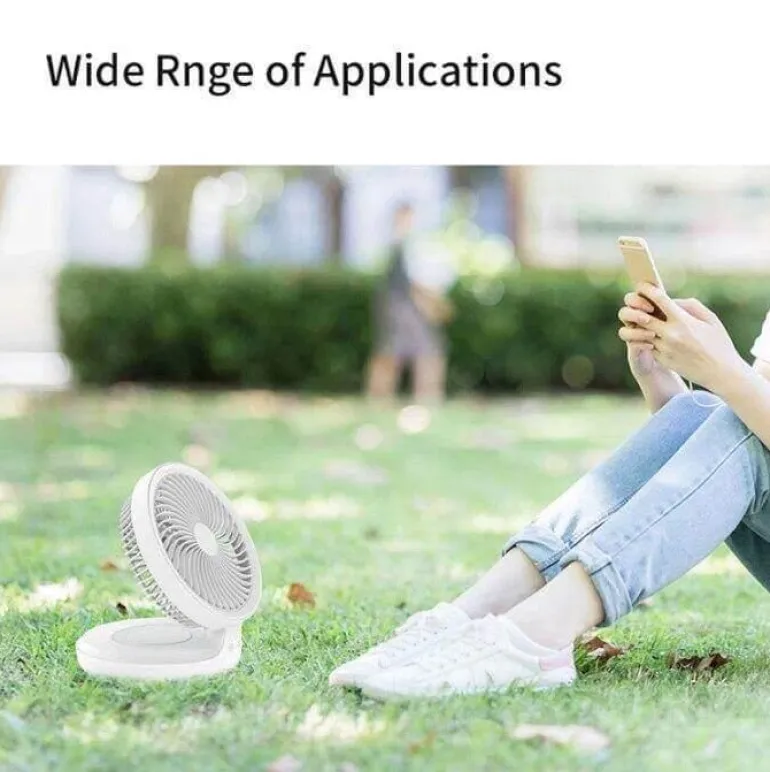 Rechargeable Foldable Wireless Fan Night Lamp