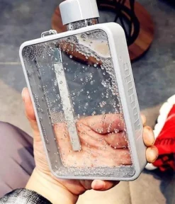 Rechteckige, flache, transparente, auslaufsichere Thermoskanne