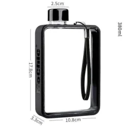 Rechteckige, flache, transparente, auslaufsichere Thermoskanne