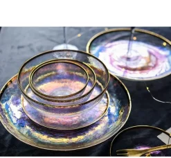 Regenbogen-Essteller aus Glas – farbenfrohes, kreatives Geschirr