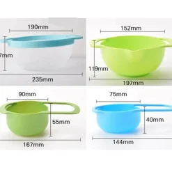 Regenbogen-Rührschüssel-Set, stapelbar, multifunktional, Küchenschüsseln