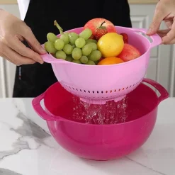 Regenbogen-Rührschüssel-Set, stapelbar, multifunktional, Küchenschüsseln