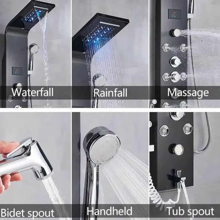 Regenduschsystem - Nordic Digital Panel Wasserfall-Duschset