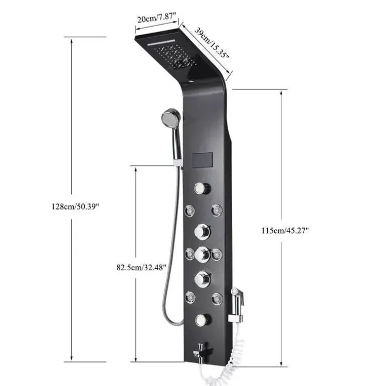 Regenduschsystem - Nordic Digital Panel Wasserfall-Duschset