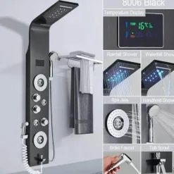 Regenduschsystem - Nordic Digital Panel Wasserfall-Duschset