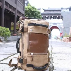 Reiserucksack aus Segeltuch für Herren – multifunktionale Outdoor-Abenteuertasche