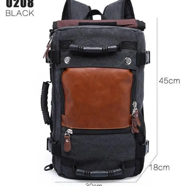 Reiserucksack aus Segeltuch für Herren – multifunktionale Outdoor-Abenteuertasche
