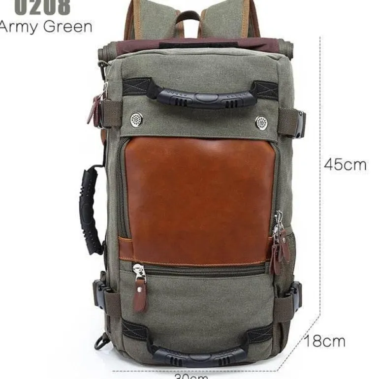 Reiserucksack aus Segeltuch für Herren – multifunktionale Outdoor-Abenteuertasche