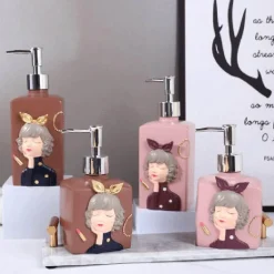 Resin Soap Dispenser - Stylish Bathroom Accessory for Girls