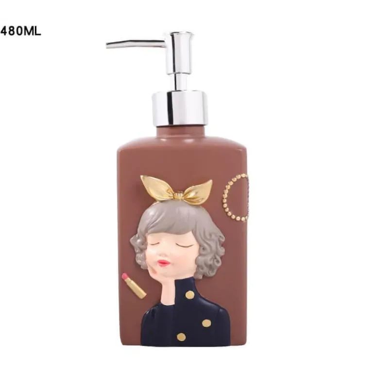 Resin Soap Dispenser - Stylish Bathroom Accessory for Girls