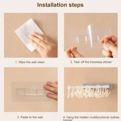 Retractable Wall-Mounted Drying Rack - Space-Saving Clothes Dryer