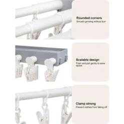 Retractable Wall-Mounted Drying Rack - Space-Saving Clothes Dryer