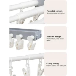 Retractable Wall-Mounted Drying Rack - Space-Saving Clothes Dryer