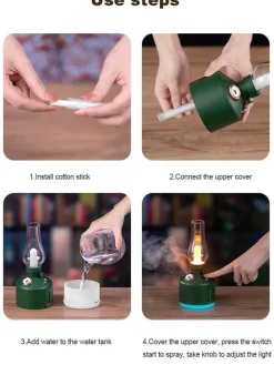 Retro Air Humidifier Wireless Aroma Diffuser Lamp