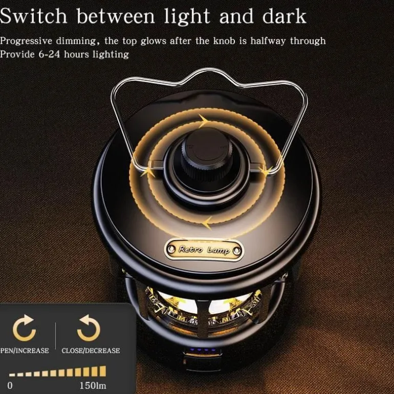 Retro Campinglampe - Tragbare LED-Powerbank
