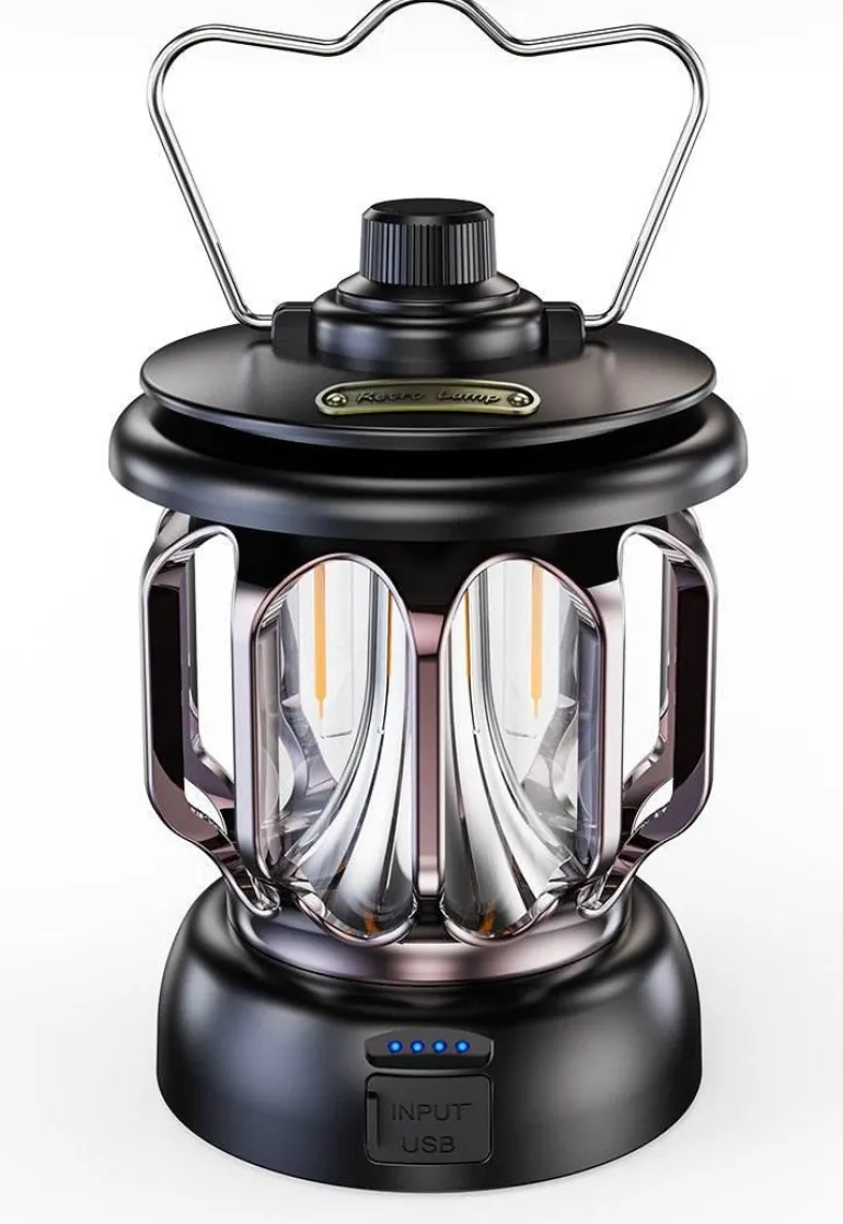 Retro Campinglampe - Tragbare LED-Powerbank