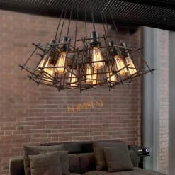 Retro Chandelier Lamp - Modern Iron Light Fixture
