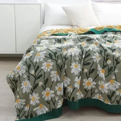 Retro Chinesische Baumwoll-Überwurfdecke - Stilvoller Sofa-Bettbezug