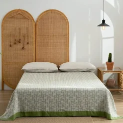 Retro Chinesische Baumwoll-Überwurfdecke - Stilvoller Sofa-Bettbezug