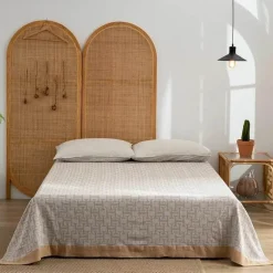 Retro Chinesische Baumwoll-Überwurfdecke - Stilvoller Sofa-Bettbezug