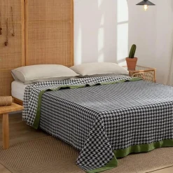 Retro Chinesische Baumwoll-Überwurfdecke - Stilvoller Sofa-Bettbezug