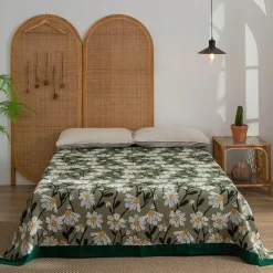 Retro Chinesische Baumwoll-Überwurfdecke - Stilvoller Sofa-Bettbezug