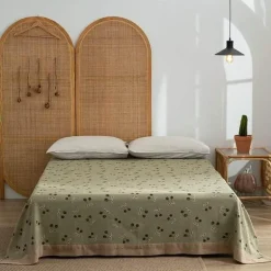 Retro Chinesische Baumwoll-Überwurfdecke - Stilvoller Sofa-Bettbezug