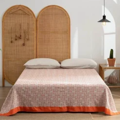 Retro Chinesische Baumwoll-Überwurfdecke - Stilvoller Sofa-Bettbezug