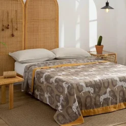 Retro Chinesische Baumwoll-Überwurfdecke - Stilvoller Sofa-Bettbezug