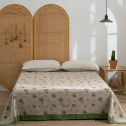 Retro Chinesische Baumwoll-Überwurfdecke - Stilvoller Sofa-Bettbezug