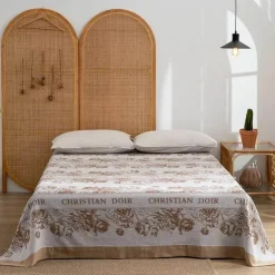 Retro Chinesische Baumwoll-Überwurfdecke - Stilvoller Sofa-Bettbezug