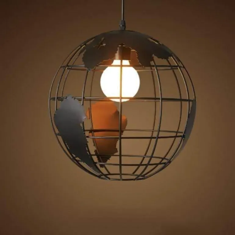 Retro Globe Lamp - Mid-Century Lighting Fixture