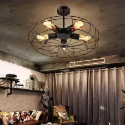 Retro Industrial Ceiling Light - 5-Light Vintage Pendant Fixture