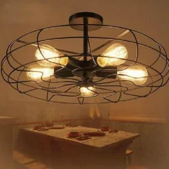 Retro Industrial Ceiling Light - 5-Light Vintage Pendant Fixture