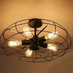 Retro Industrial Ceiling Light - 5-Light Vintage Pendant Fixture