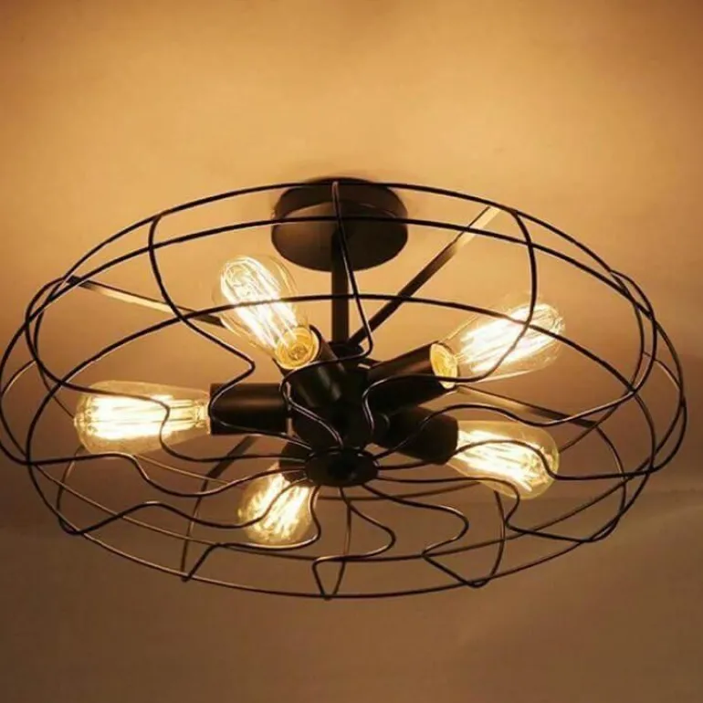 Retro Industrial Ceiling Light - 5-Light Vintage Pendant Fixture