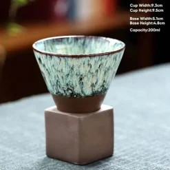 Retro Japanische Keramik-Kaffeetasse - Handgefertigte Teetasse aus Porzellan