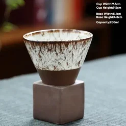 Retro Japanische Keramik-Kaffeetasse - Handgefertigte Teetasse aus Porzellan